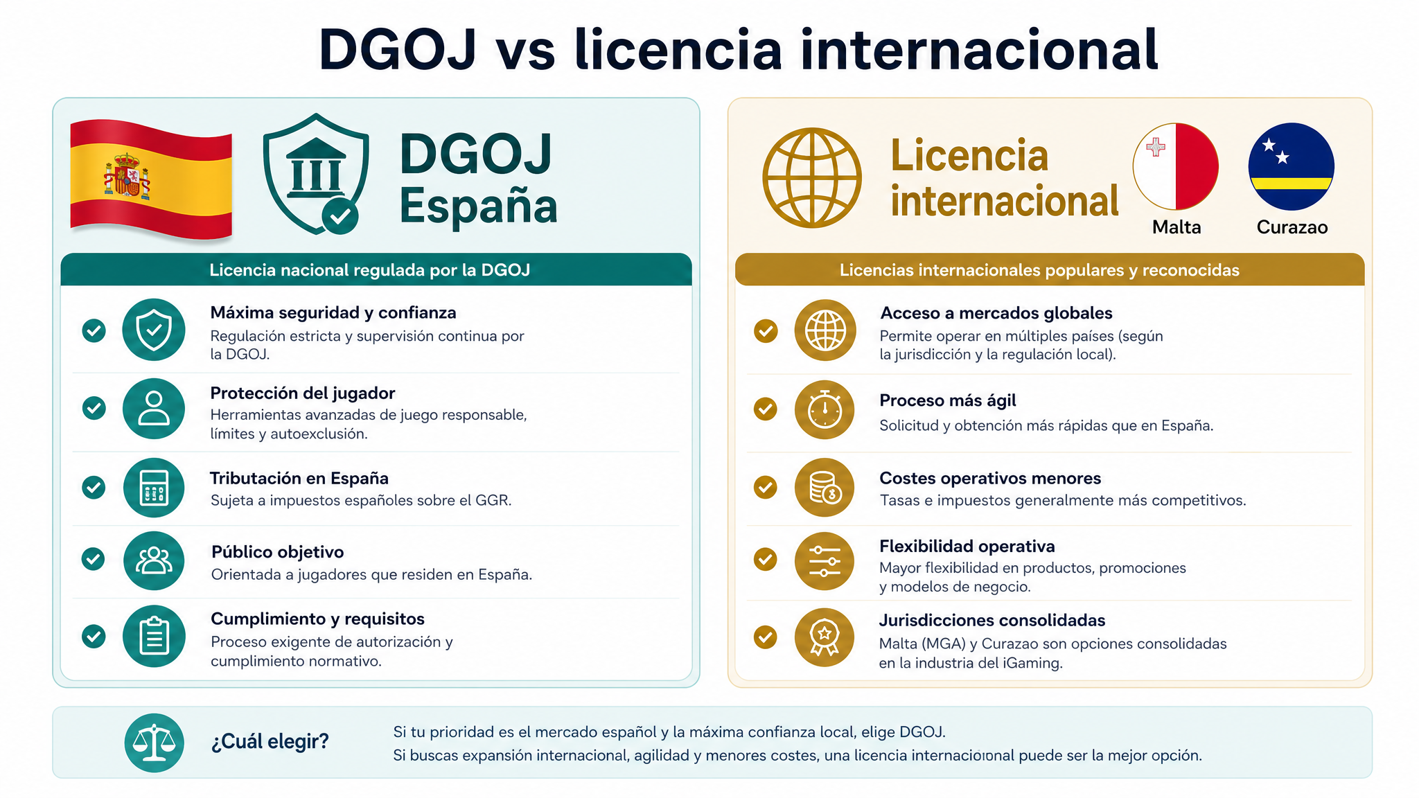 Licencia DGOJ frente a licencia internacional en casinos nuevos